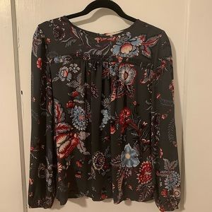LOFT grey floral shirt in size small (but would fit medium as well)